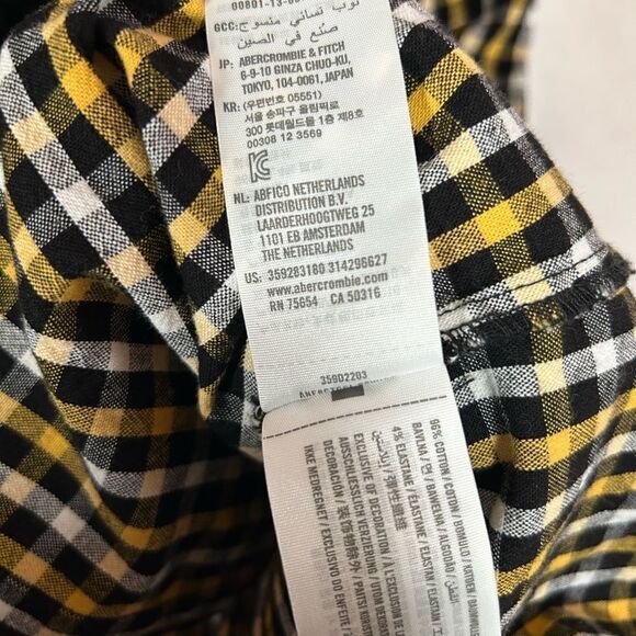 Hollister Oxford Button down plaid mini short dress sleeveless spaghetti straps - Picture 5 of 8